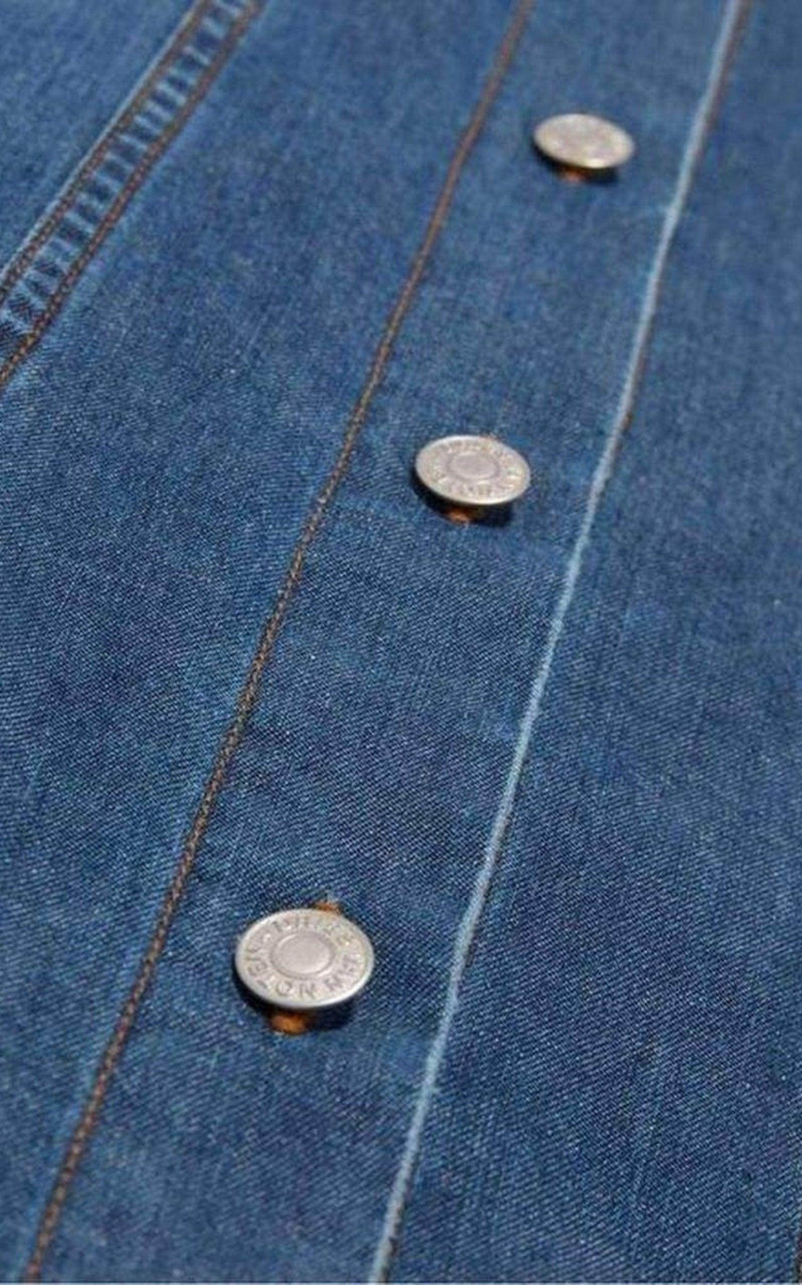 Doralie Blue Denim Shirt Dress - 5
