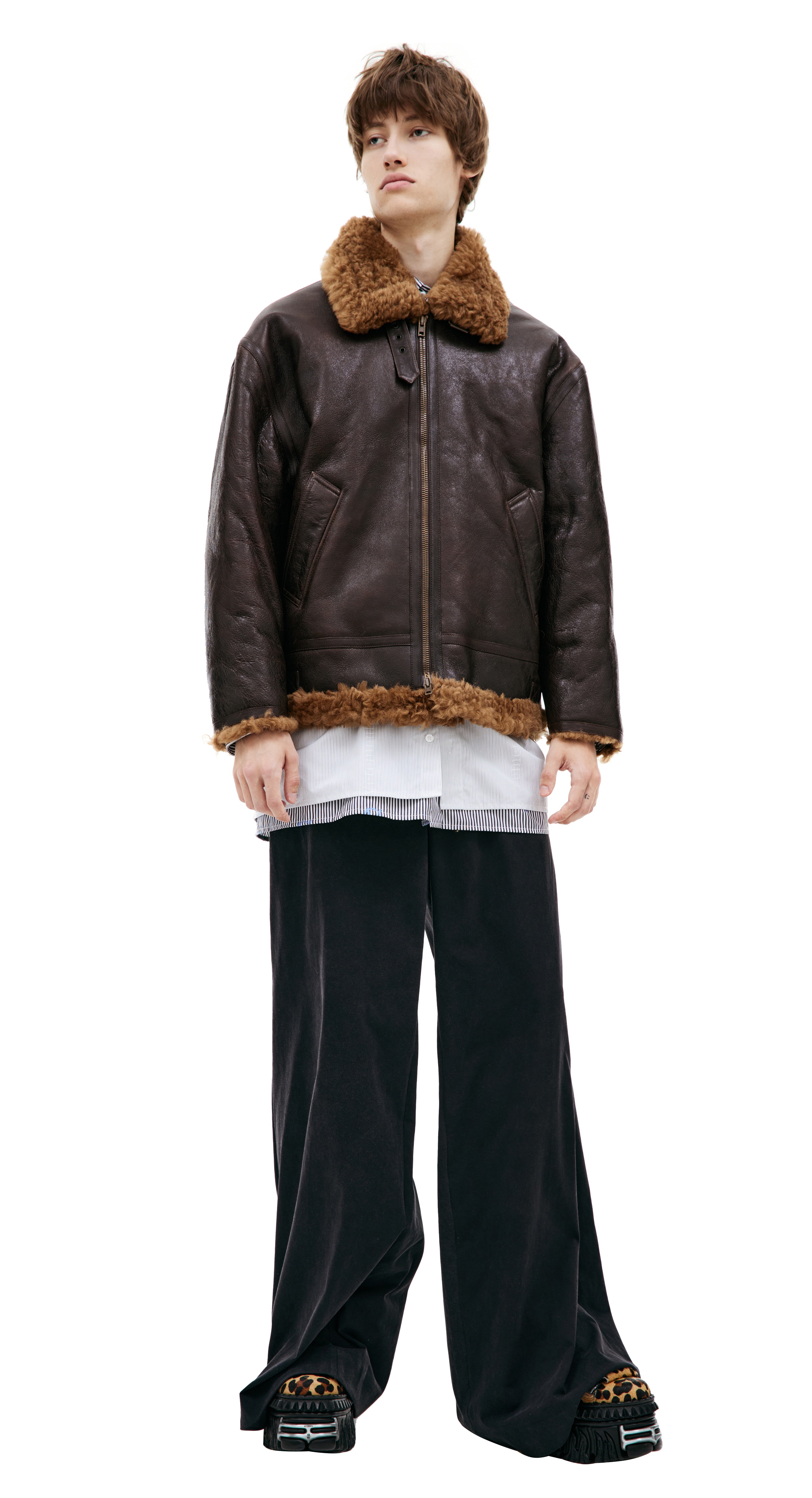 LEATHER AVIATOR JACKET - 3