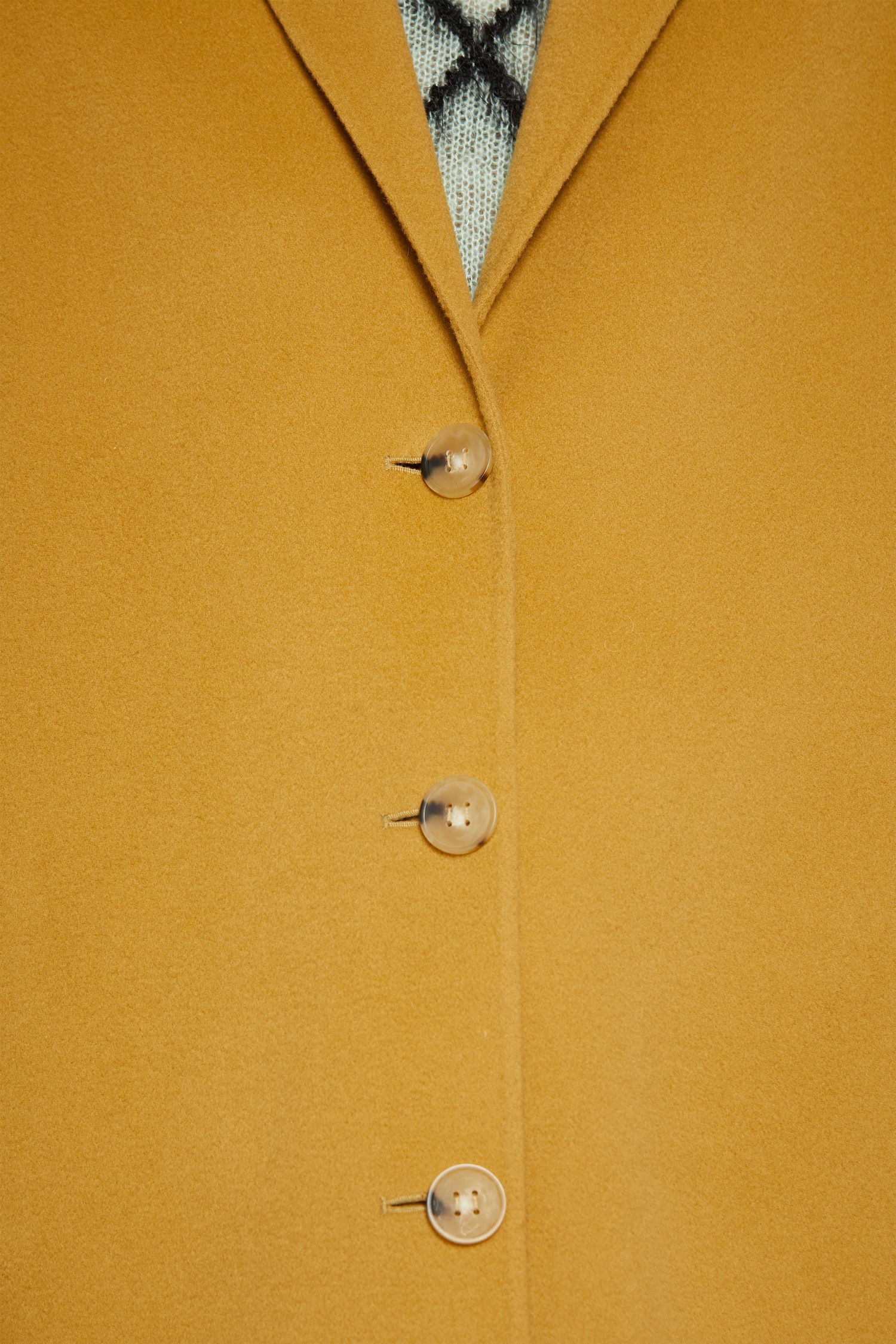 Single-breasted wool coat straw yellow - 6