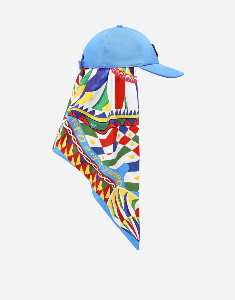 Baseball cap with Carretto-print scarf 3