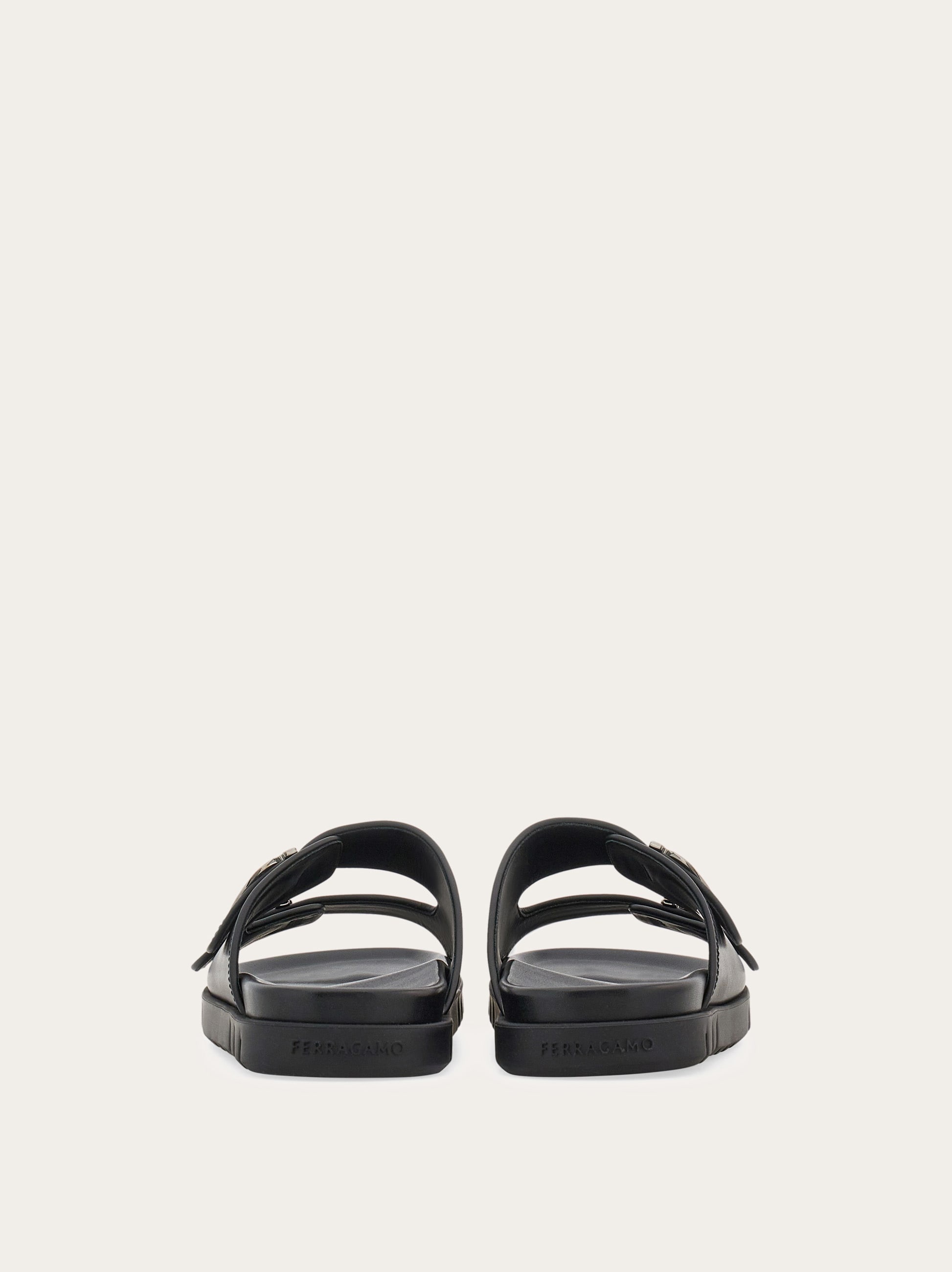 ☆韓国の人気☆【Ferragamo】☆double gancini sandals☆ Ferragamo Double-strap sandals for Men - Black in UAE