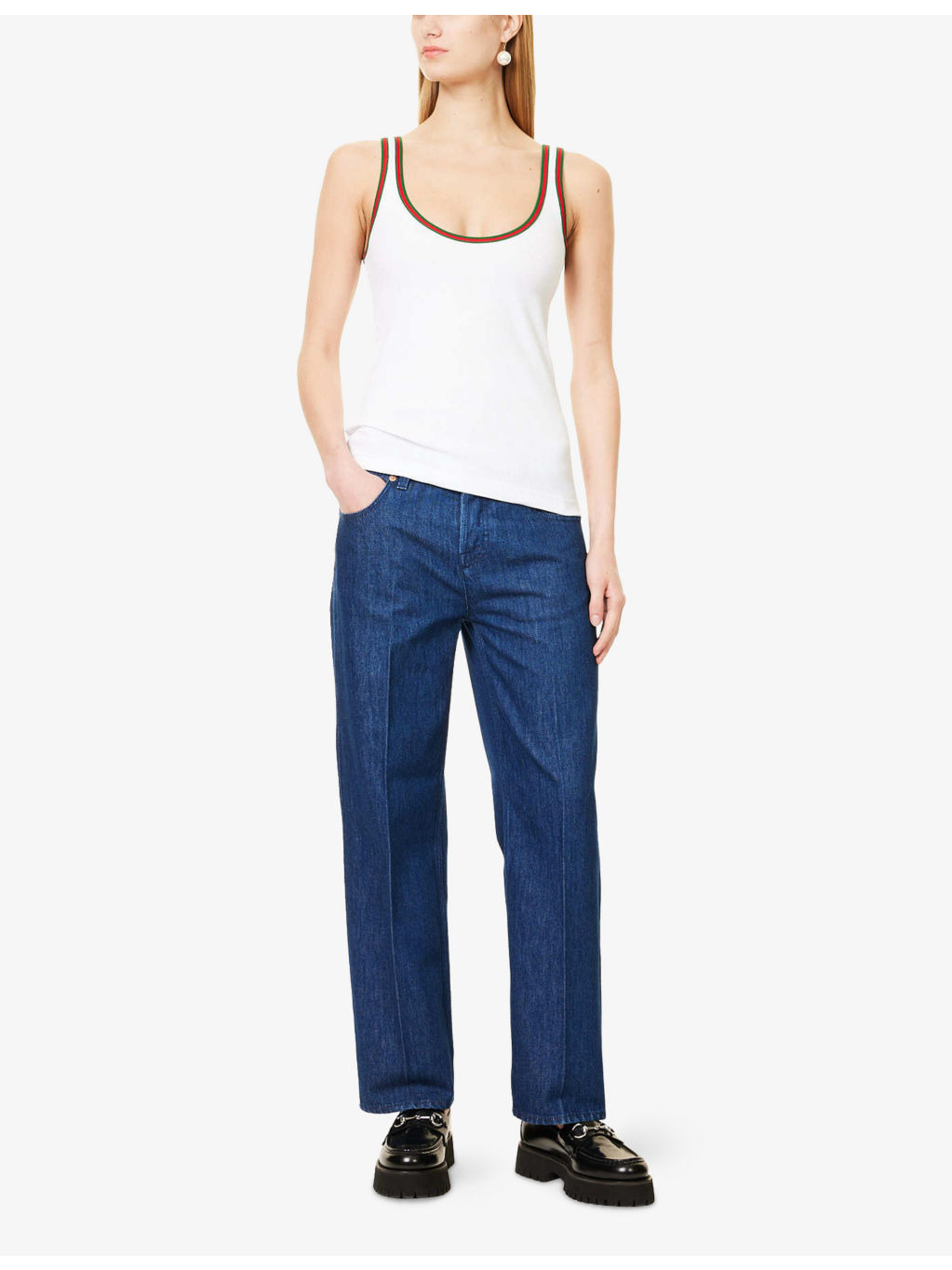 Stripe-Trim Cotton-Jersey Tank Top - 2