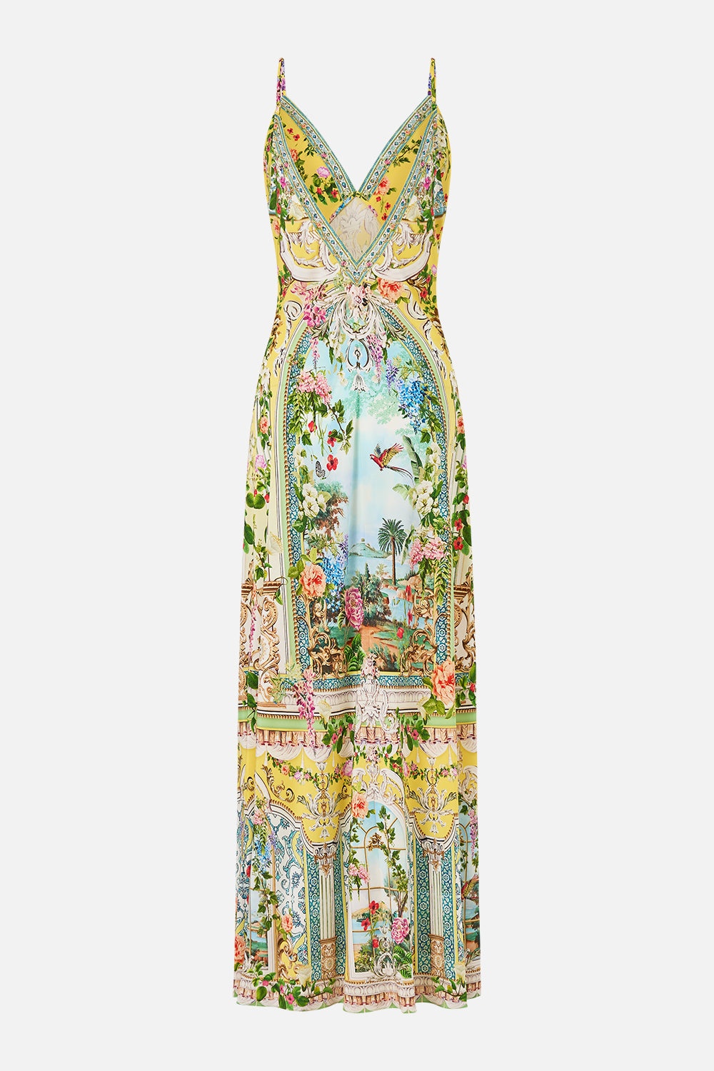 V NECK FULL LENGTH BIAS SLIP DRESS - 8