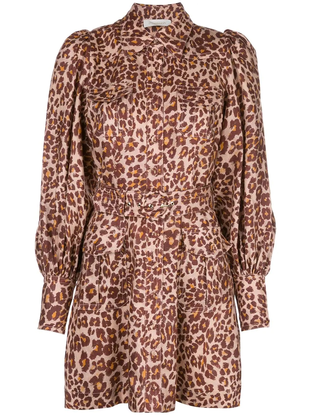 leopard shirt dress - 1