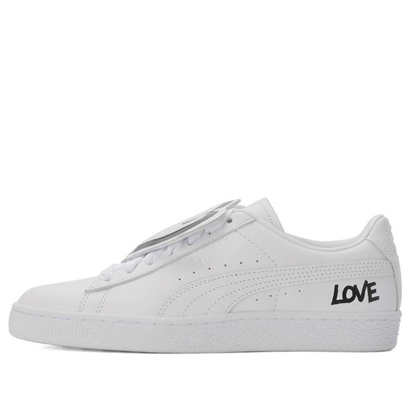 (WMNS) PUMA Basket Badge HNDWRTTN 'White' 370190-01 - 1