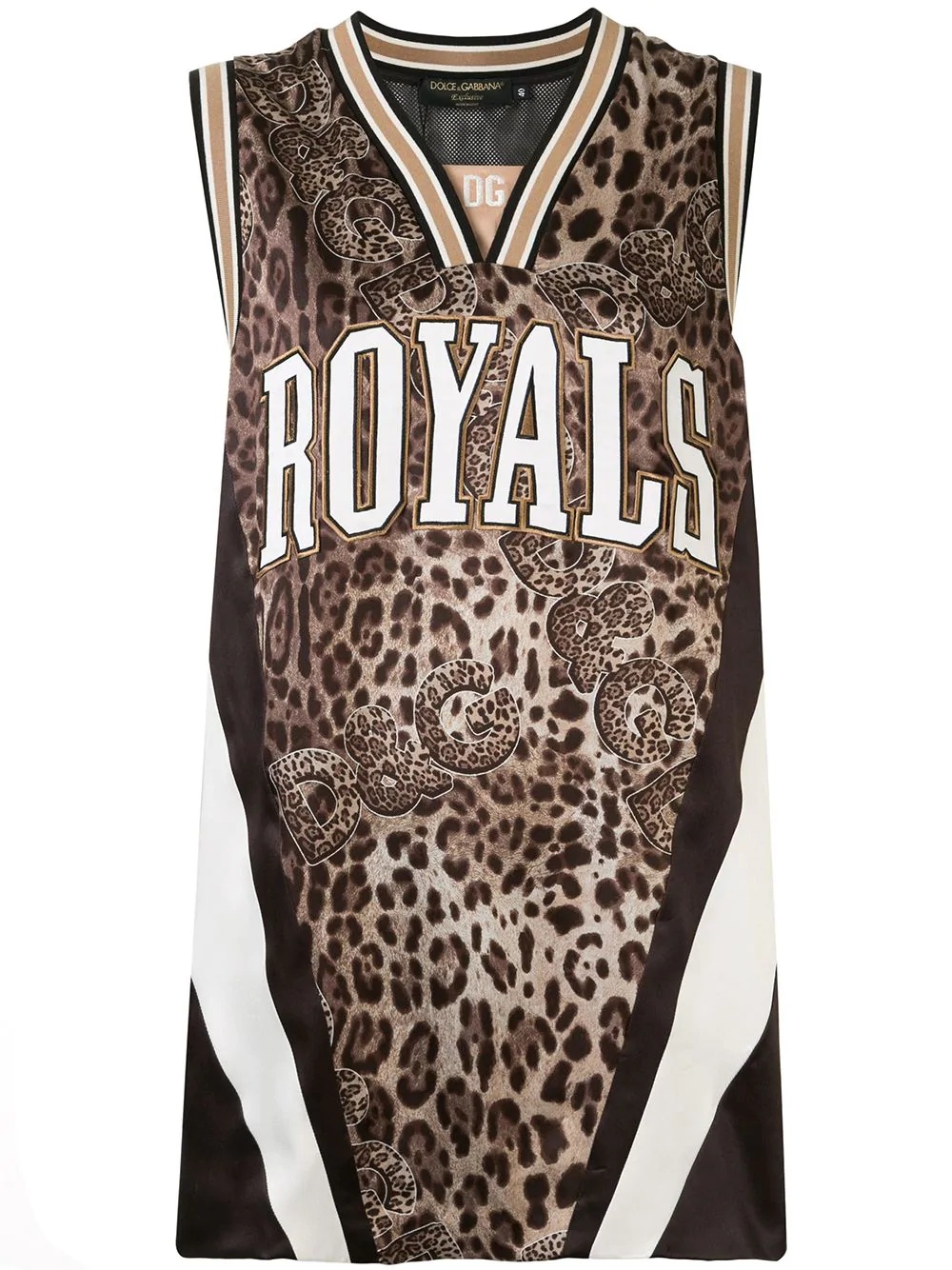 leopard logo print jersey vest - 1