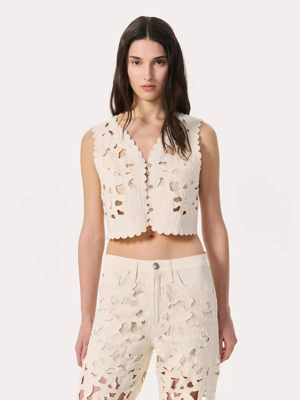 Coralie Floral Cutout Vest - 2