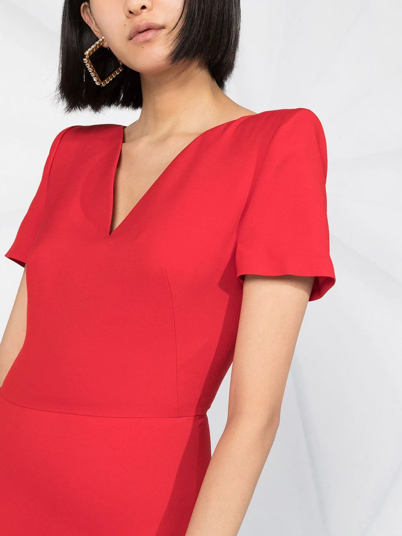 V-neck frilled hem dress 3