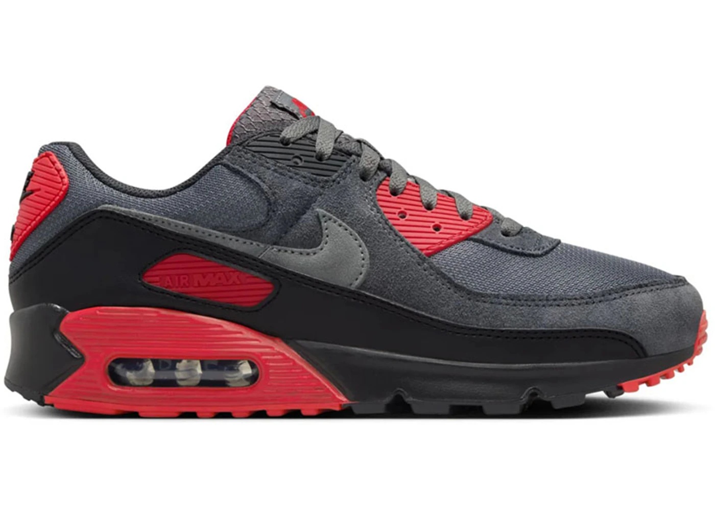 Nike Air Max 90 Smoke Grey Fire Red - 1