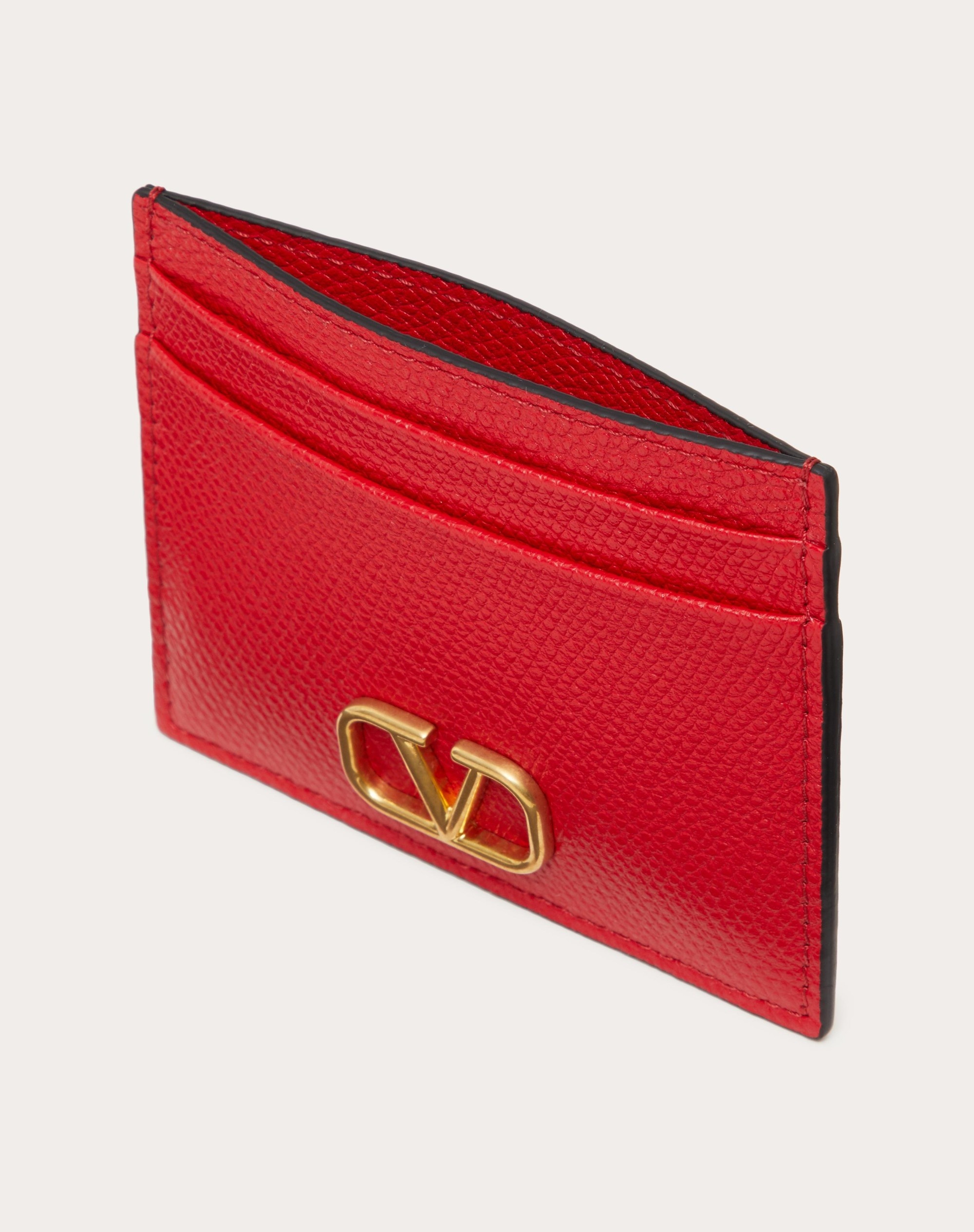 VLOGO SIGNATURE GRAINY CALFSKIN CARDHOLDER - 5
