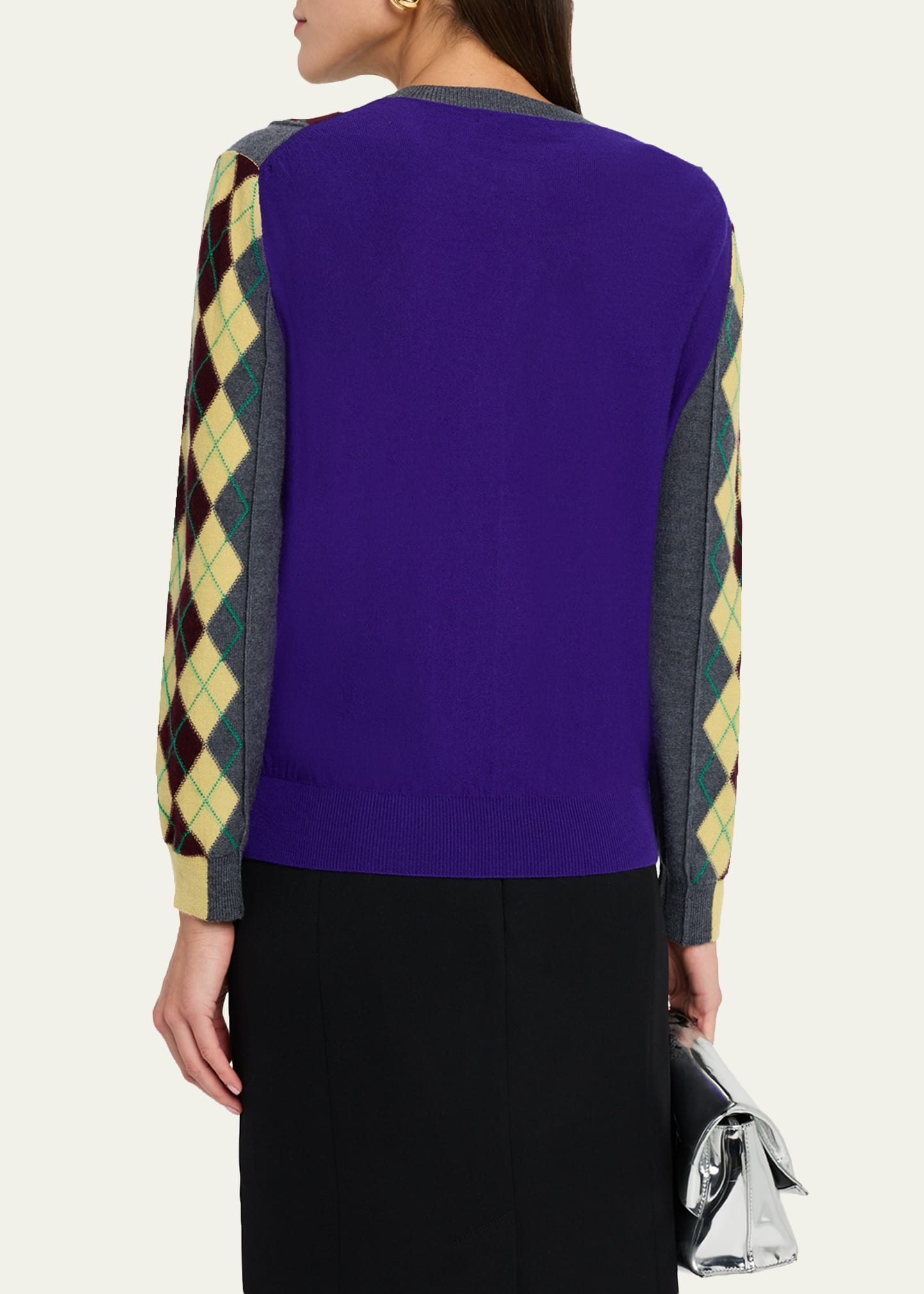 William Colorblock Argyle Cardigan - 3