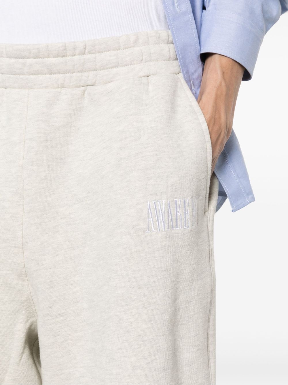 embroidered-logo cotton track shorts - 5