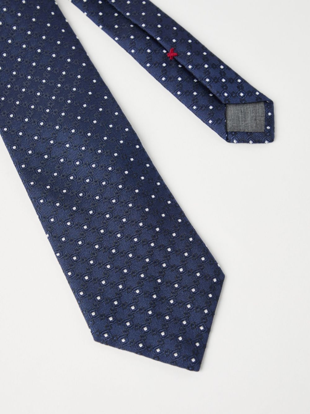dot-jacquard silk tie - 2