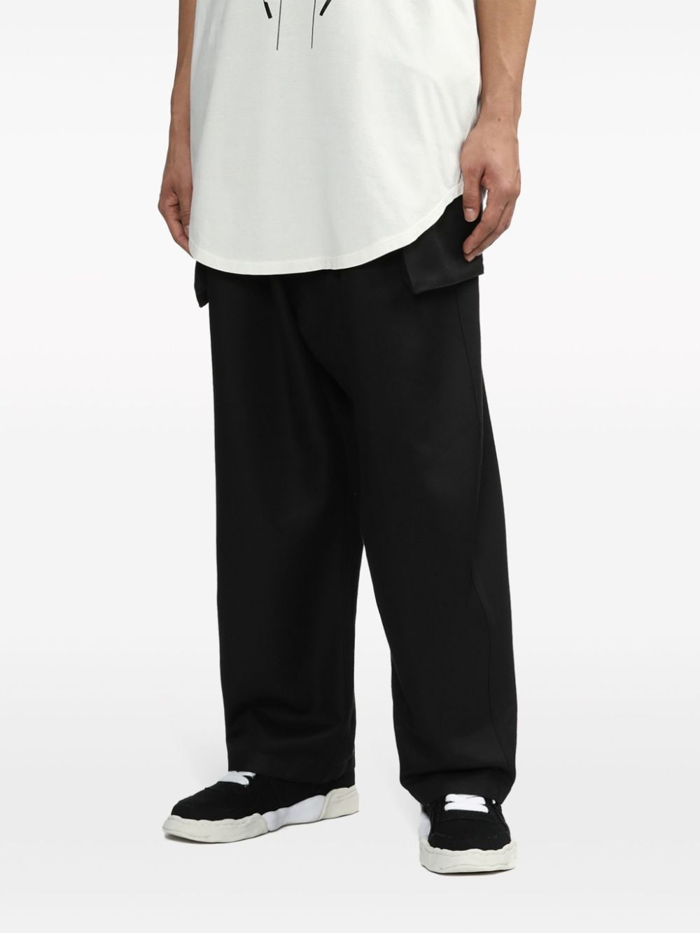 drop-crotch drawstring cargo trousers - 3