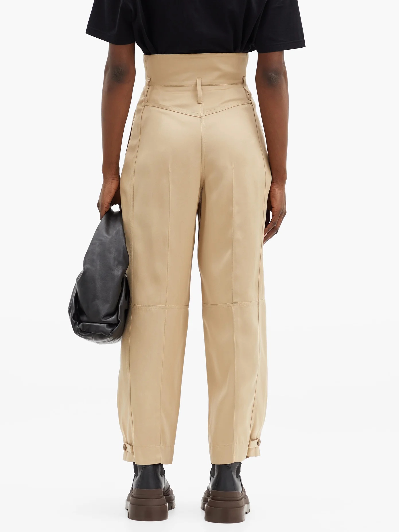 High-rise buttoned-cuff straight-leg trousers - 5