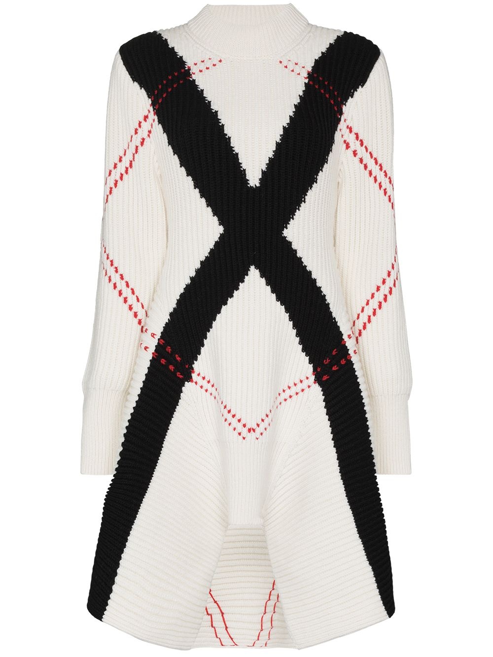 Exploded Argyle ribbed-knit dress - 1