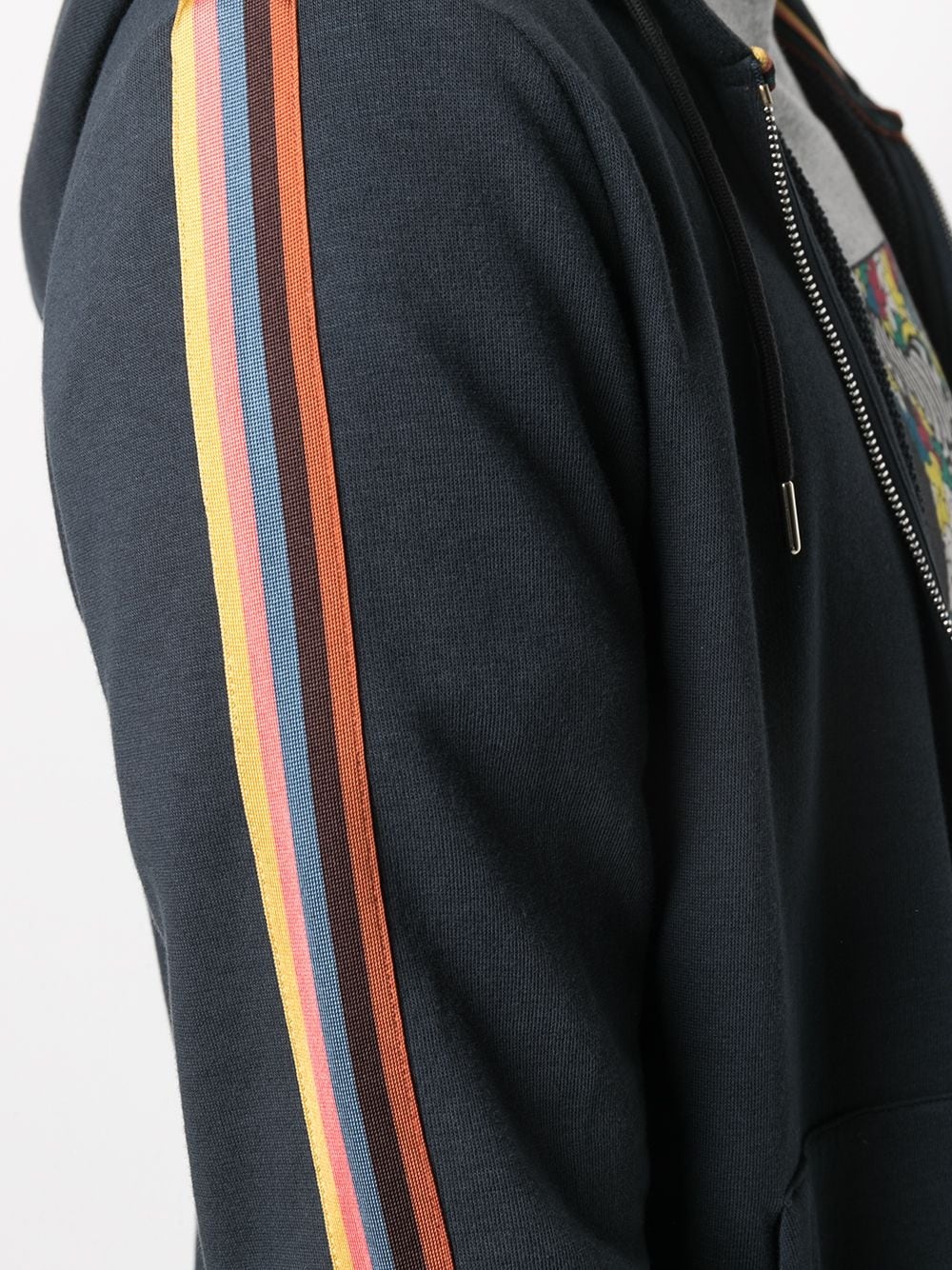 side-stripe zip hoodie - 5