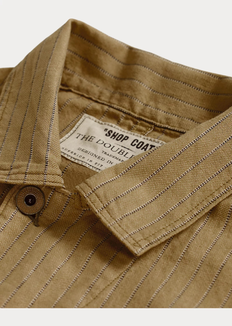 Striped Linen-Cotton Shop Coat 3