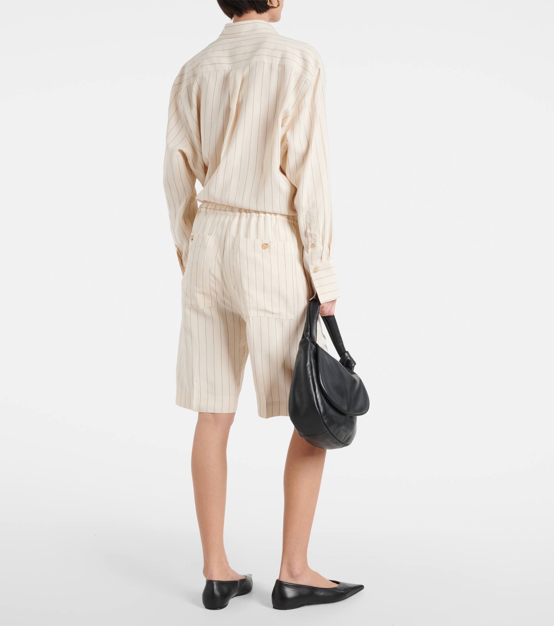 Pinstripe twill shorts - 3