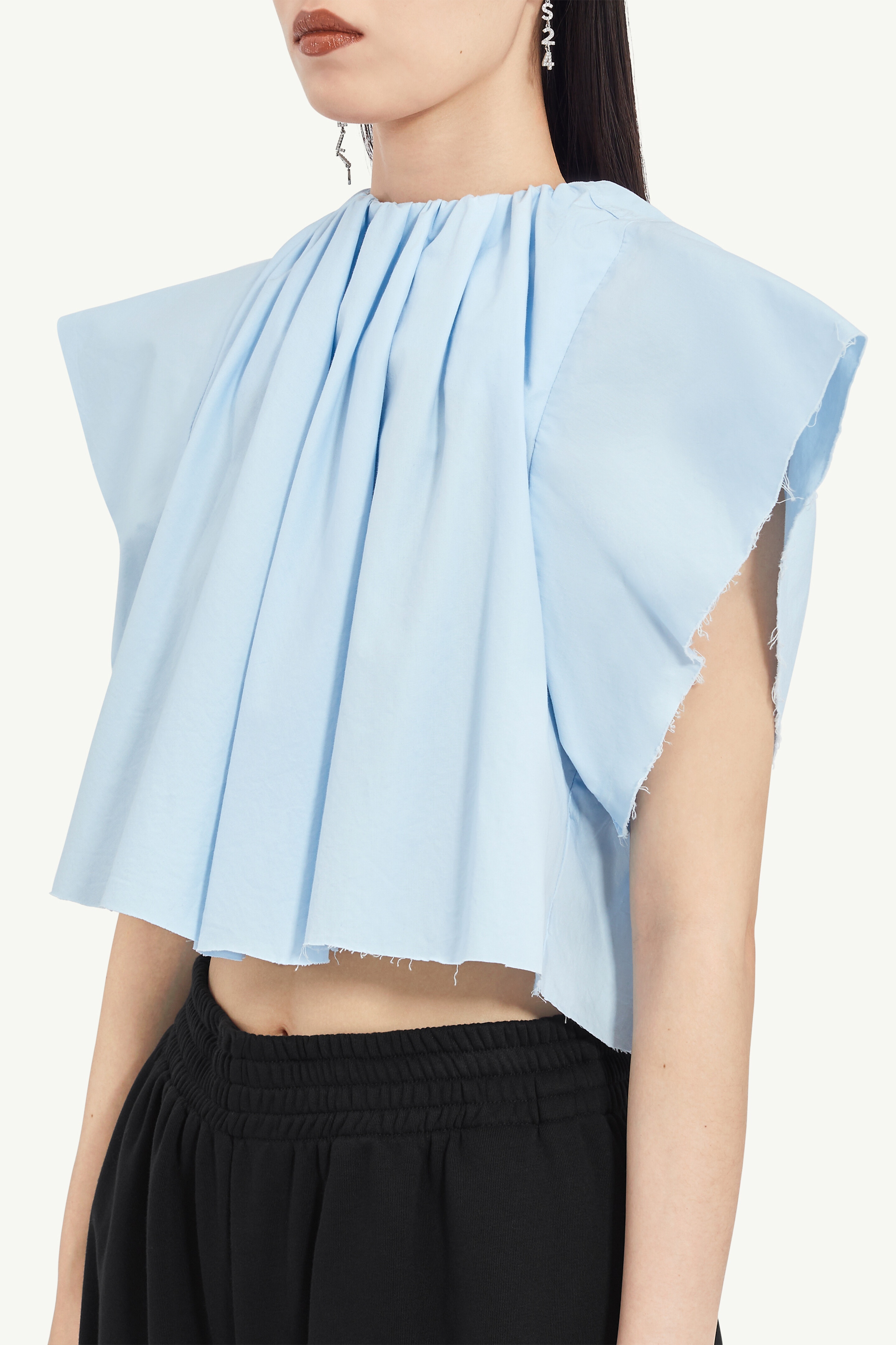 Asymmetric Cotton Poplin Top - 5