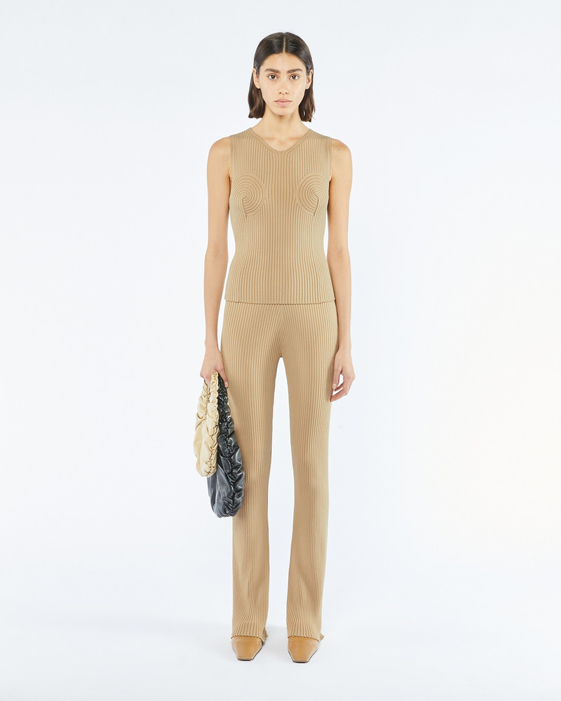 ANJA BAGUETTE MINI - OKOBOR™ alt-leather ruched bag - Almond 5