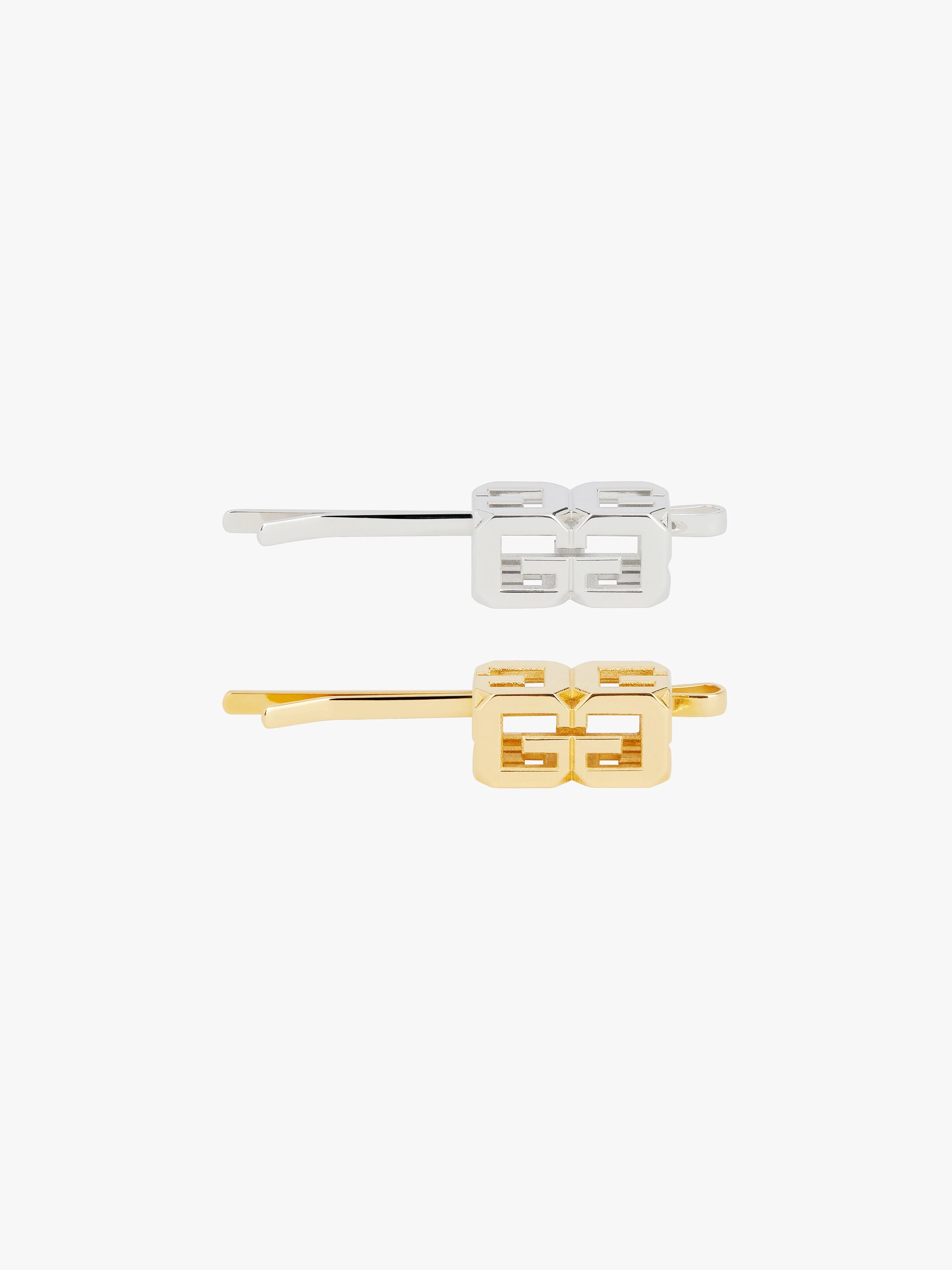 G CUBE TWO-TONE HAIR SLIDE - 1