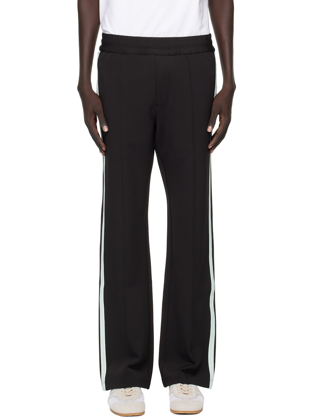 Black Tech Nylon Trim Sweatpants - 1
