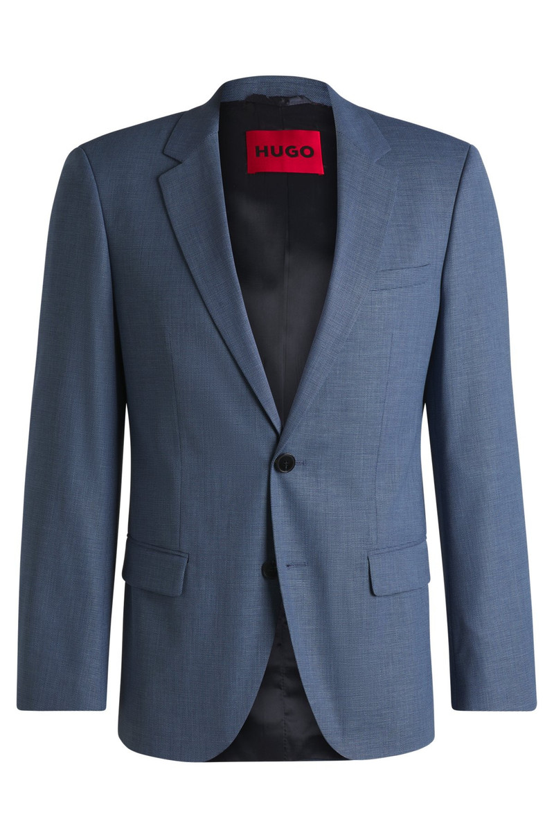 SLIM-FIT SUIT JACKET IN MOULINÉ PERFORMANCE-STRETCH CLOTH 1