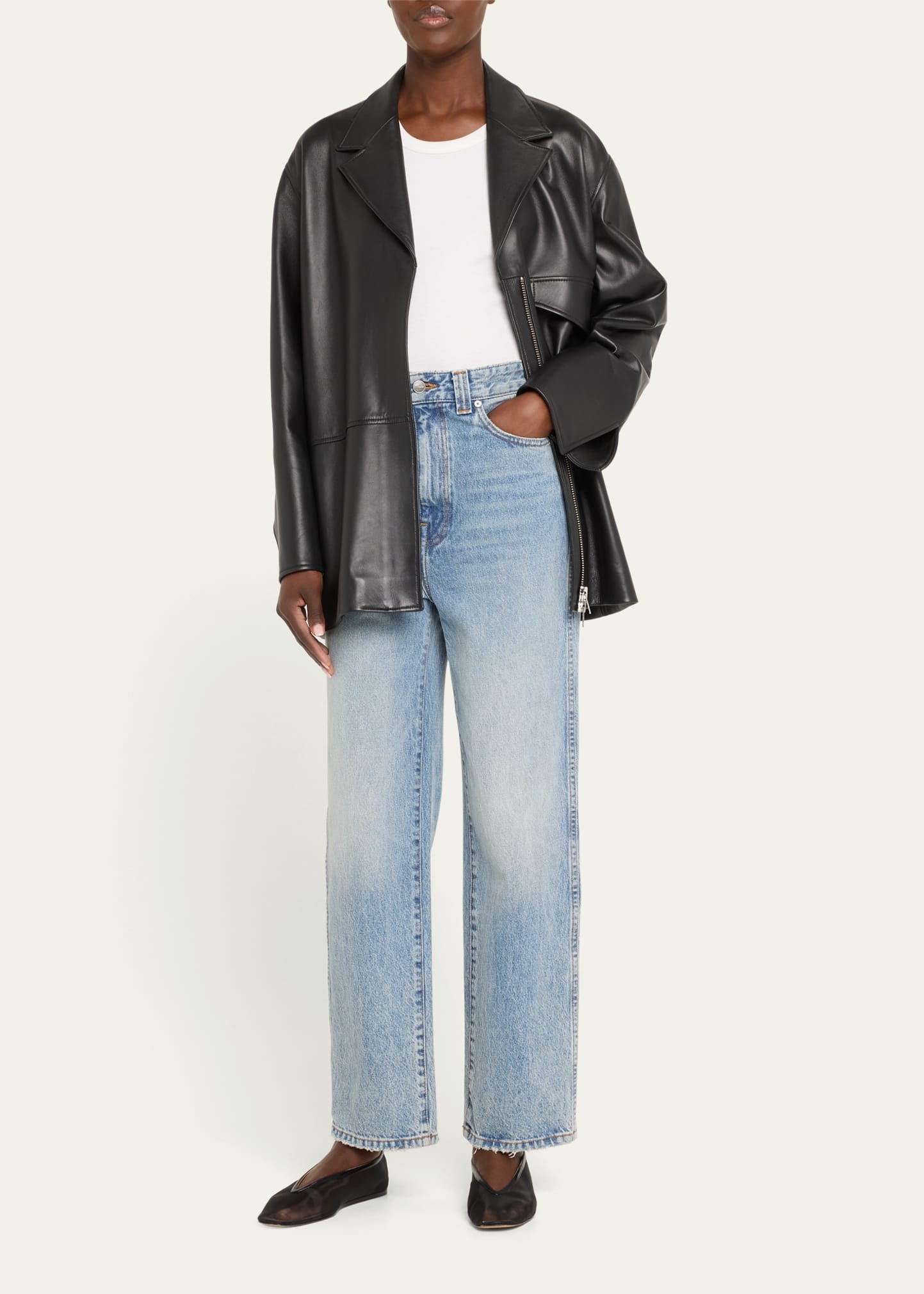 Charli Leather Zip-Front Jacket - 2