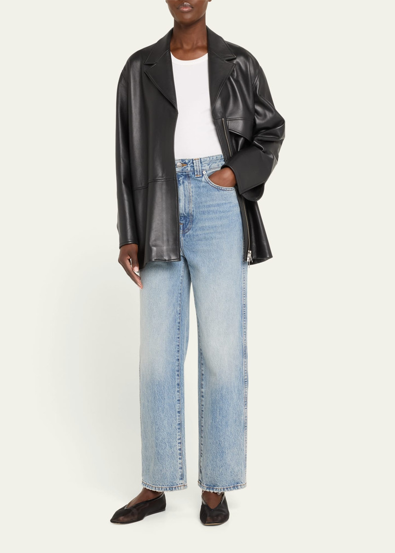 CHRISTOPHER ESBER Charli Leather Zip-Front Jacket outlook