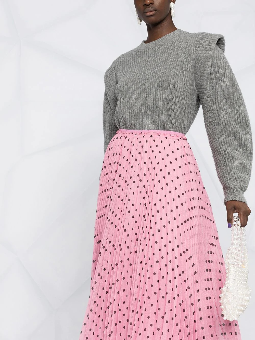 polka dot pleated skirt - 5