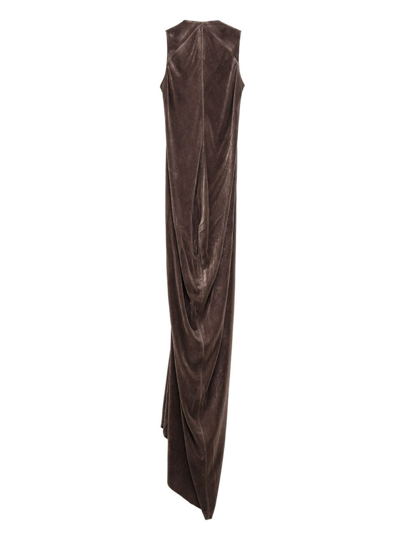 Rick Owens draped velvet dress outlook