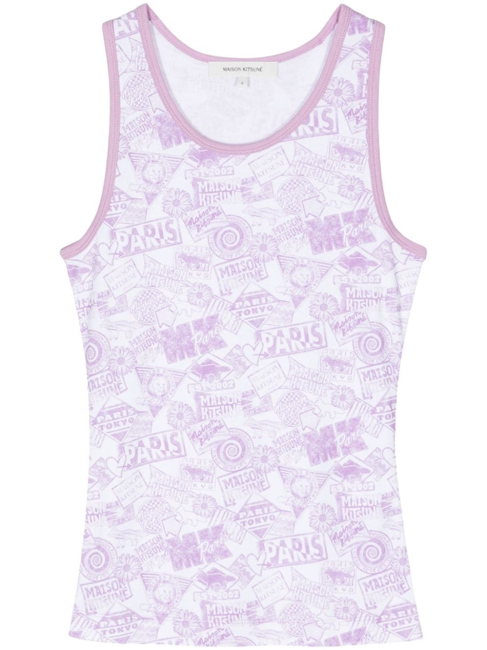 logo-print cotton tank top - 1