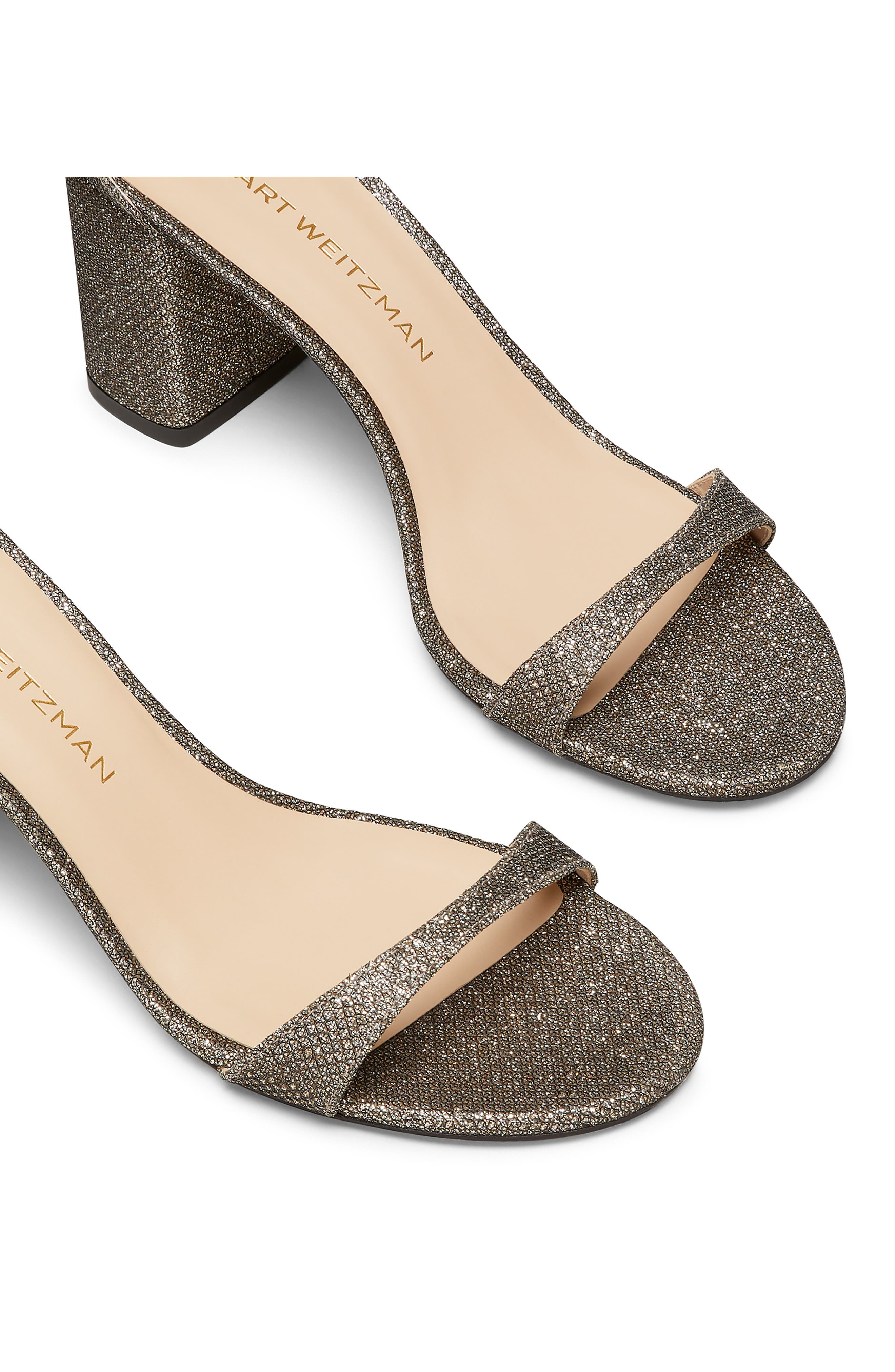 Stuart Weitzman Nudist Block 75 Sandal in New Pyrite at Nordstrom - 4