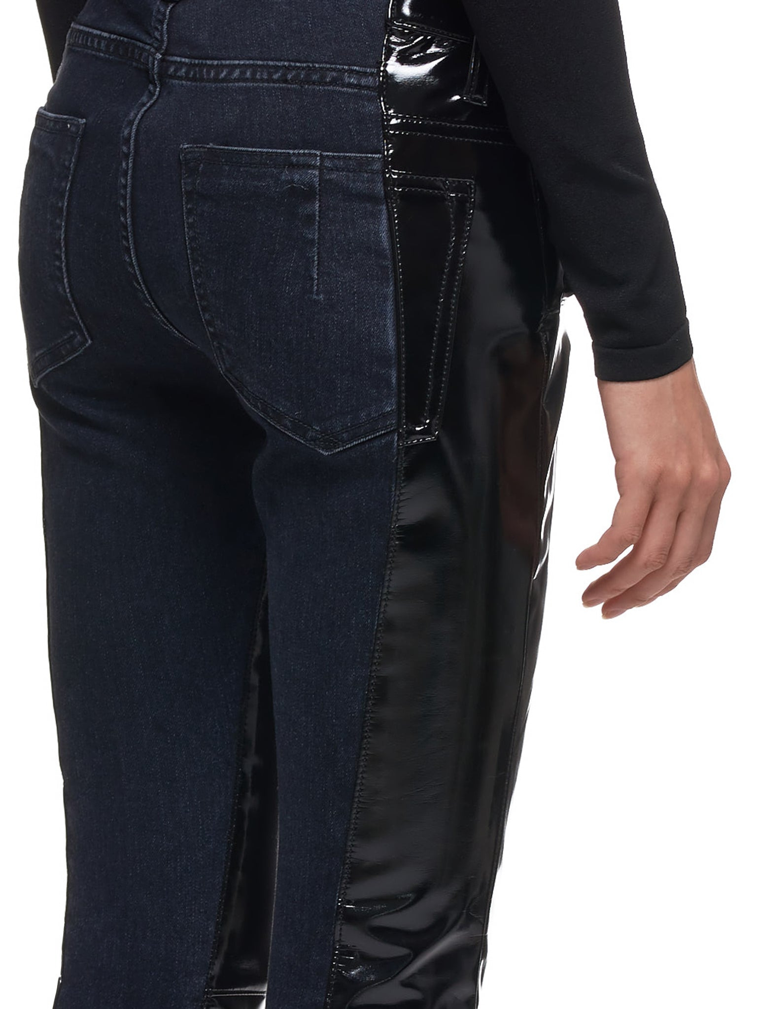 Lace-Up Latex Skinny Jeans - 4