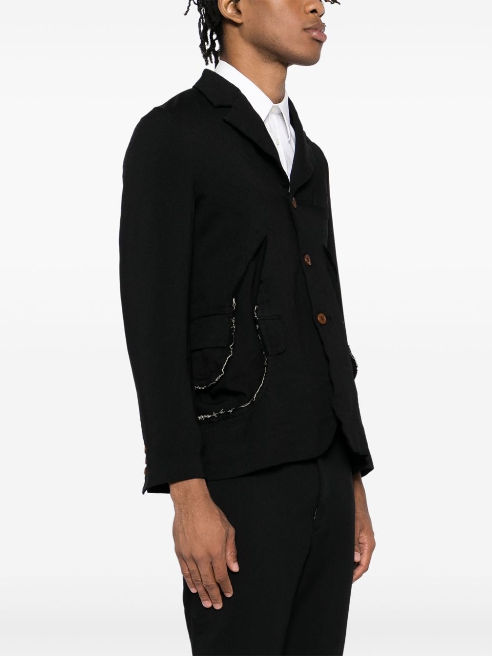 distressed detail blazer - 4