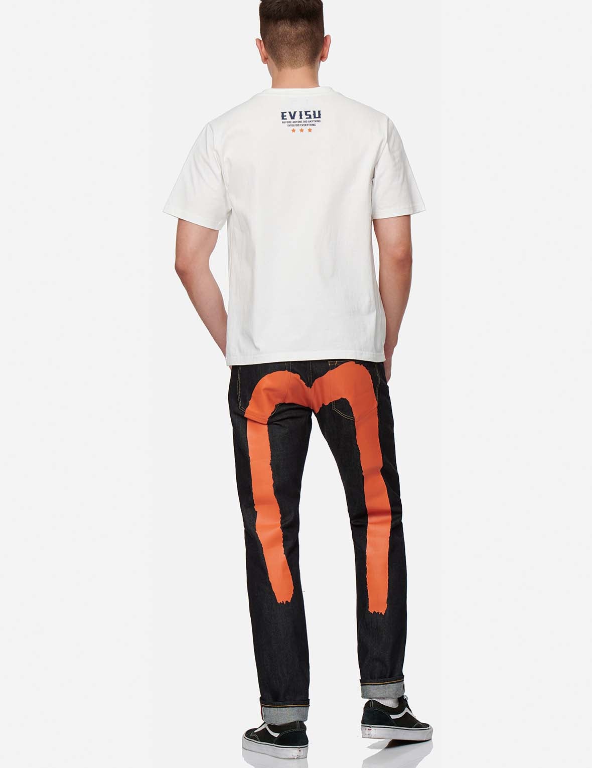 Orange Brushstroke Daicock Slim Straight fit Jeans #2010 - 5