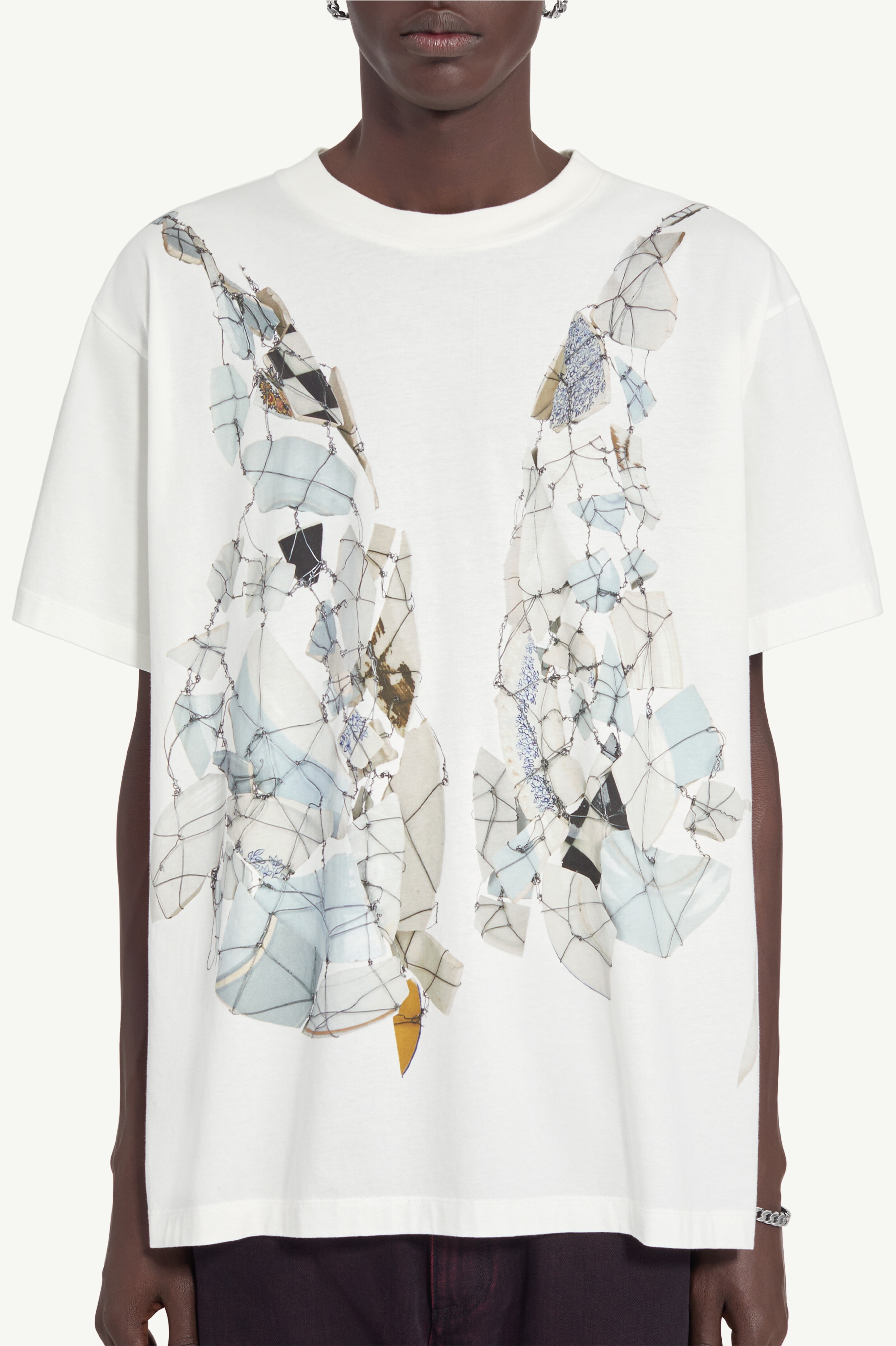 Broken Plate Print T-shirt - 5