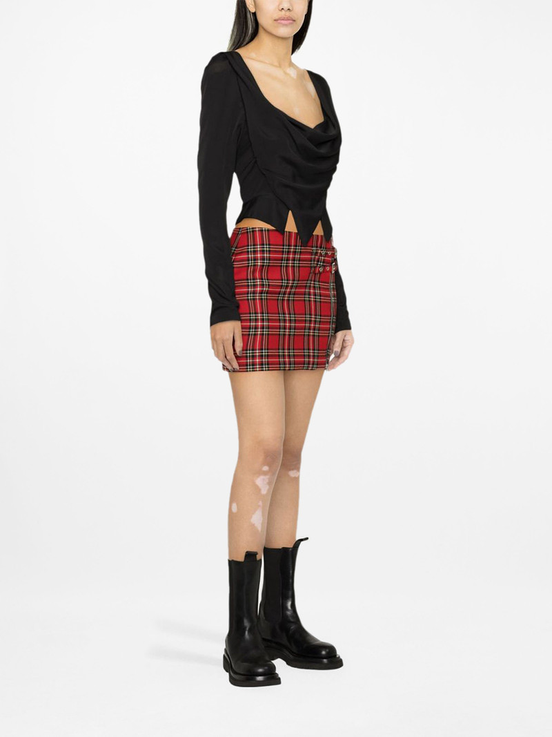 plaid-check wool skirt 3