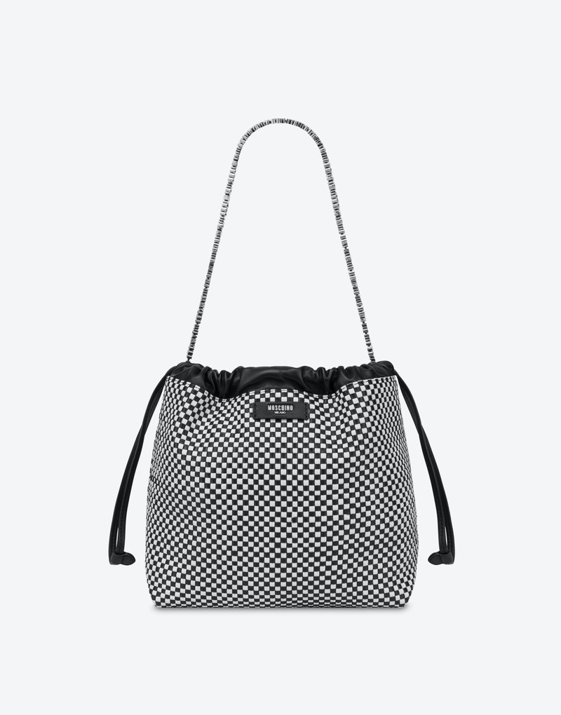 WOVEN NAPPA LEATHER MICROLETTERING BAG 1