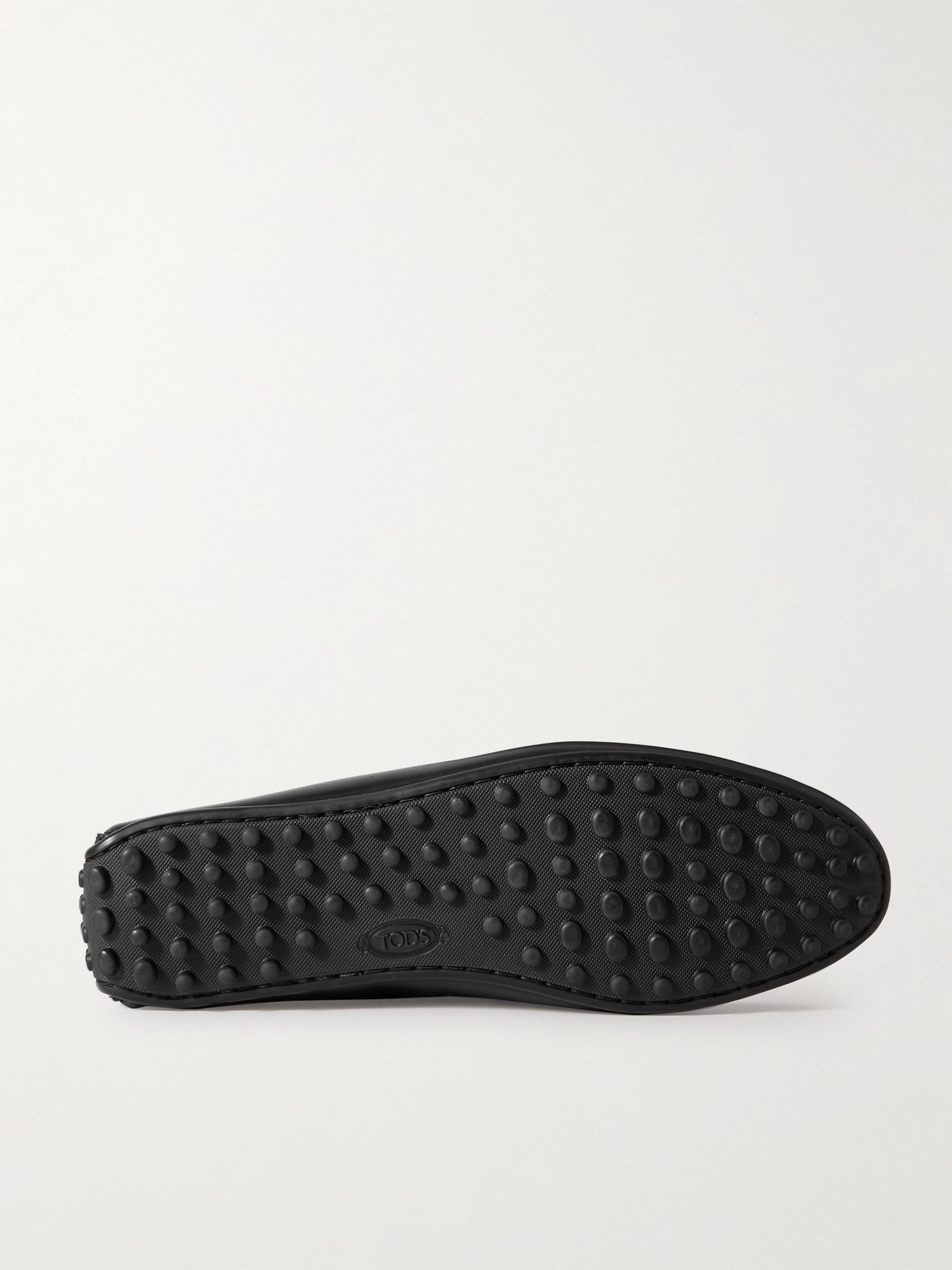 City Gommino Logo-Debossed Leather Driving Shoes Black - 6
