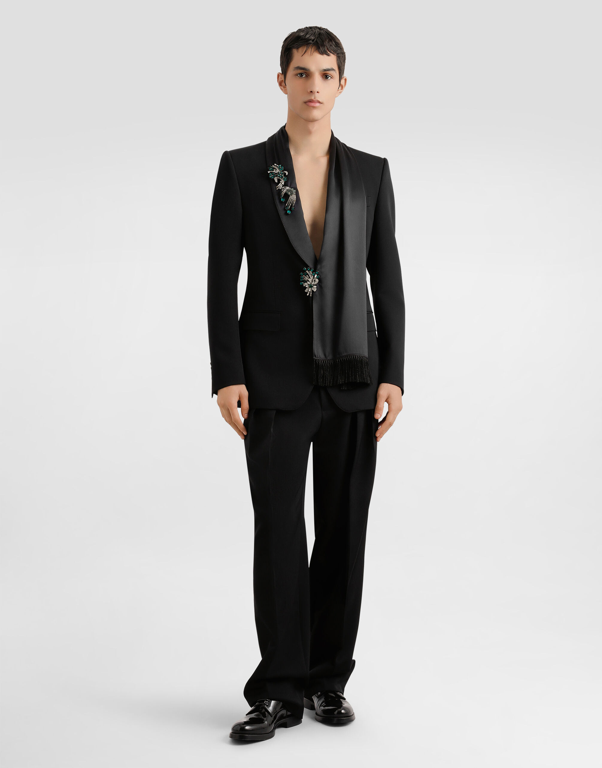 Single-breasted jacket inwool gabardine - 2
