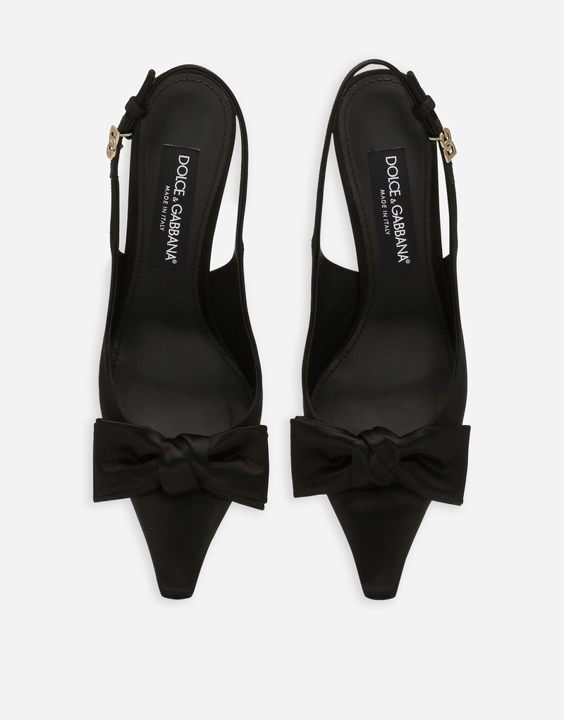 Satin slingbacks with bow detail 4