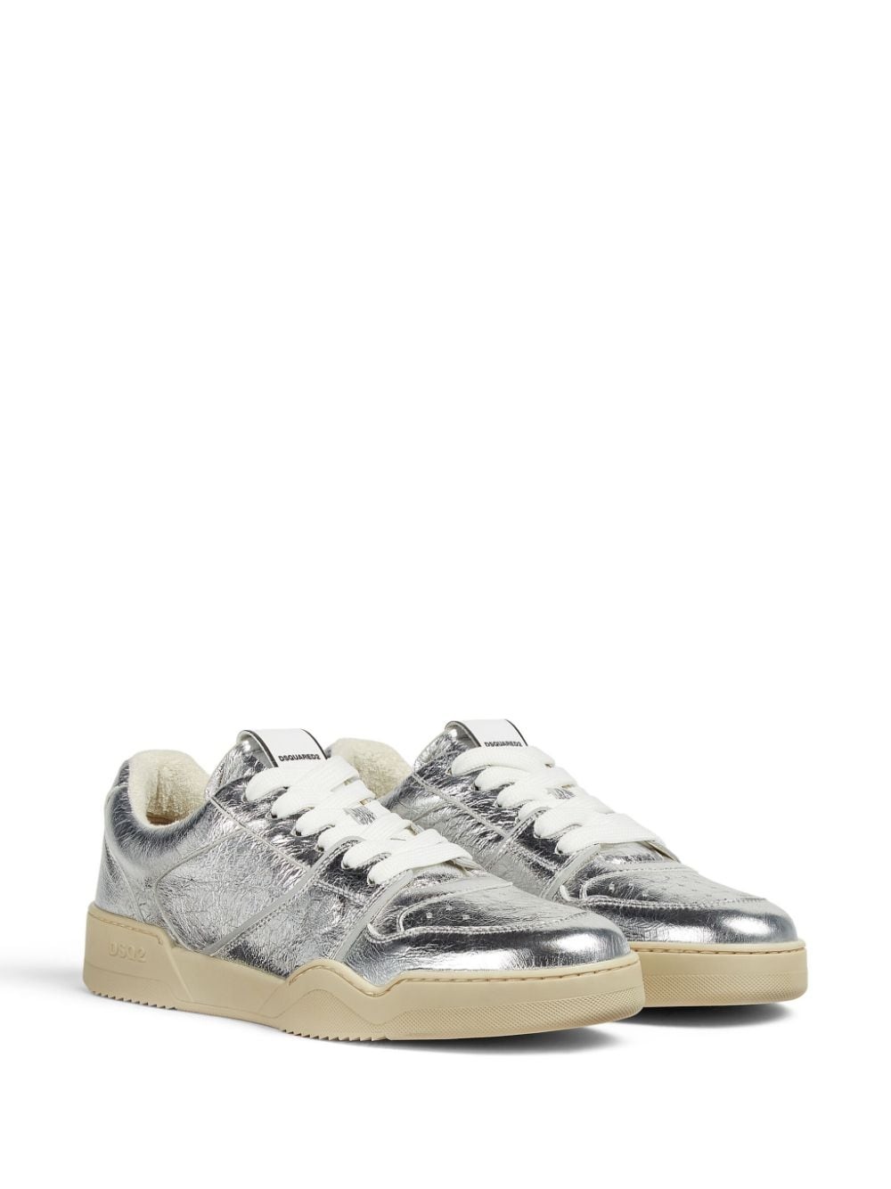 metallic leather sneakers - 2