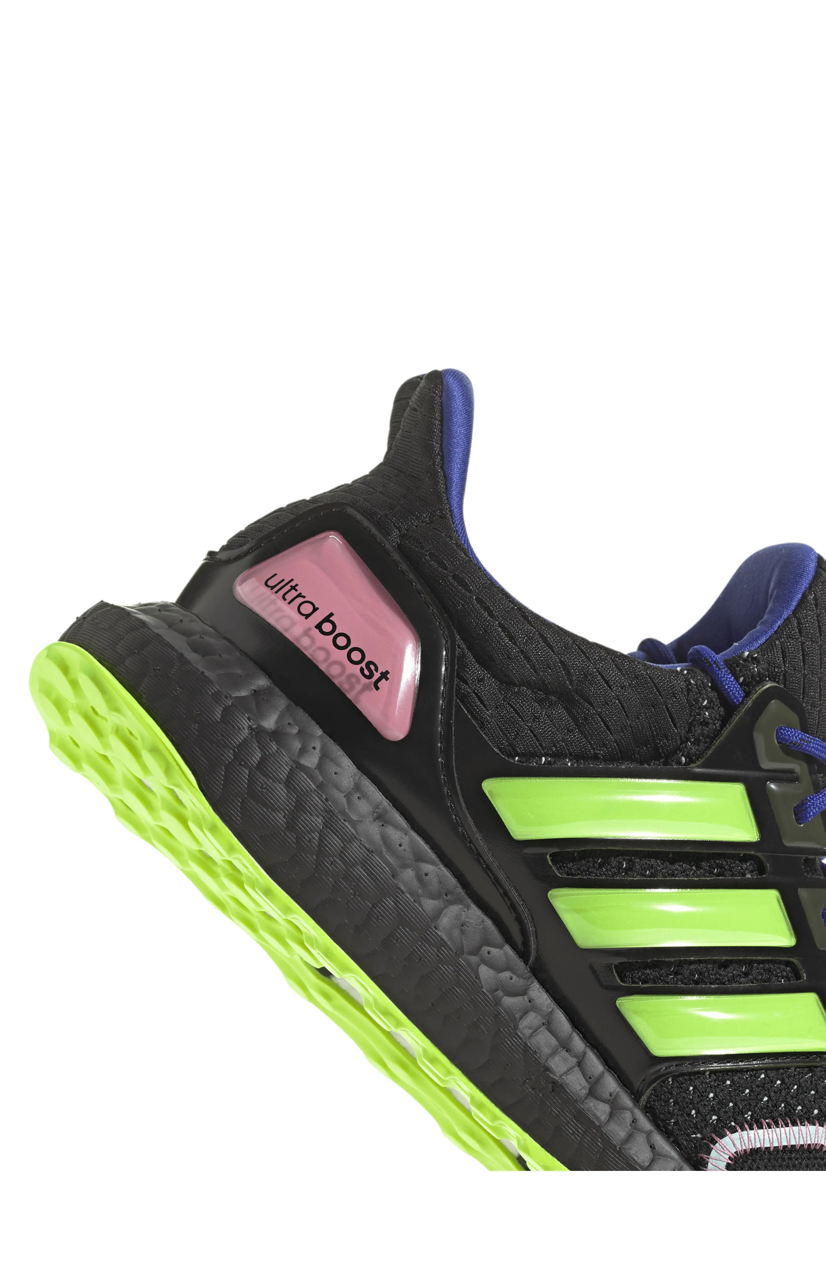 Ultraboost 1.0 Running Sneaker in Black/Lucid Lemon/Bliss Pink - 7