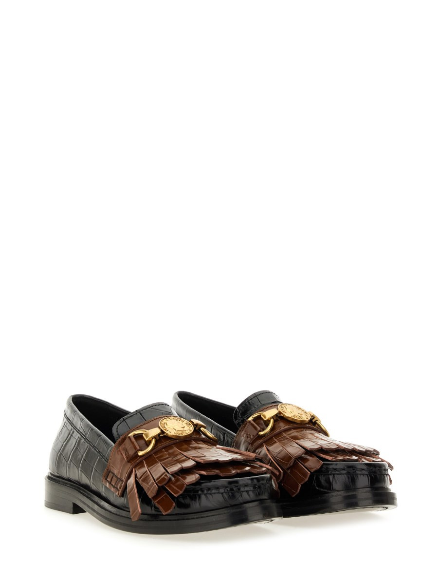 LEATHER MOCCASIN WITH BANGS AND COIN - 2