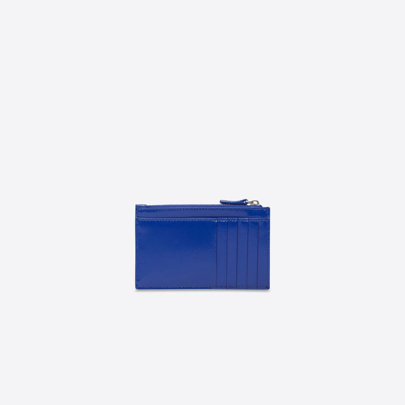 BALENCIAGA Men's Essential Long Coin And Card Holder in Blue outlook