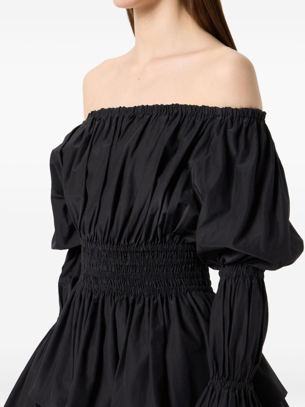 off-shoulder neckline mini dress - 5