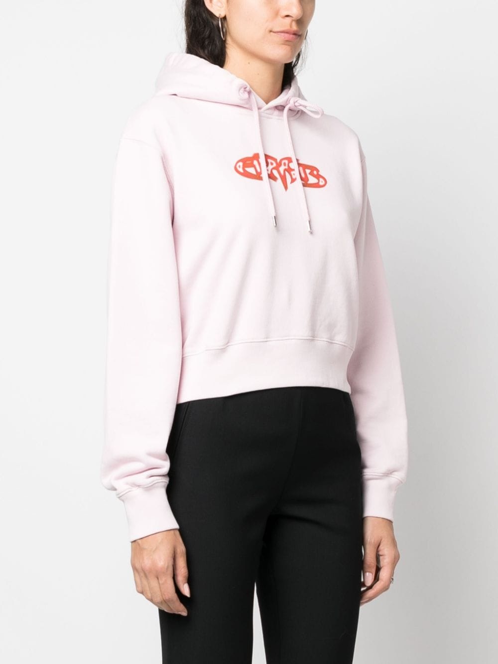 cropped cotton hoodie - 3