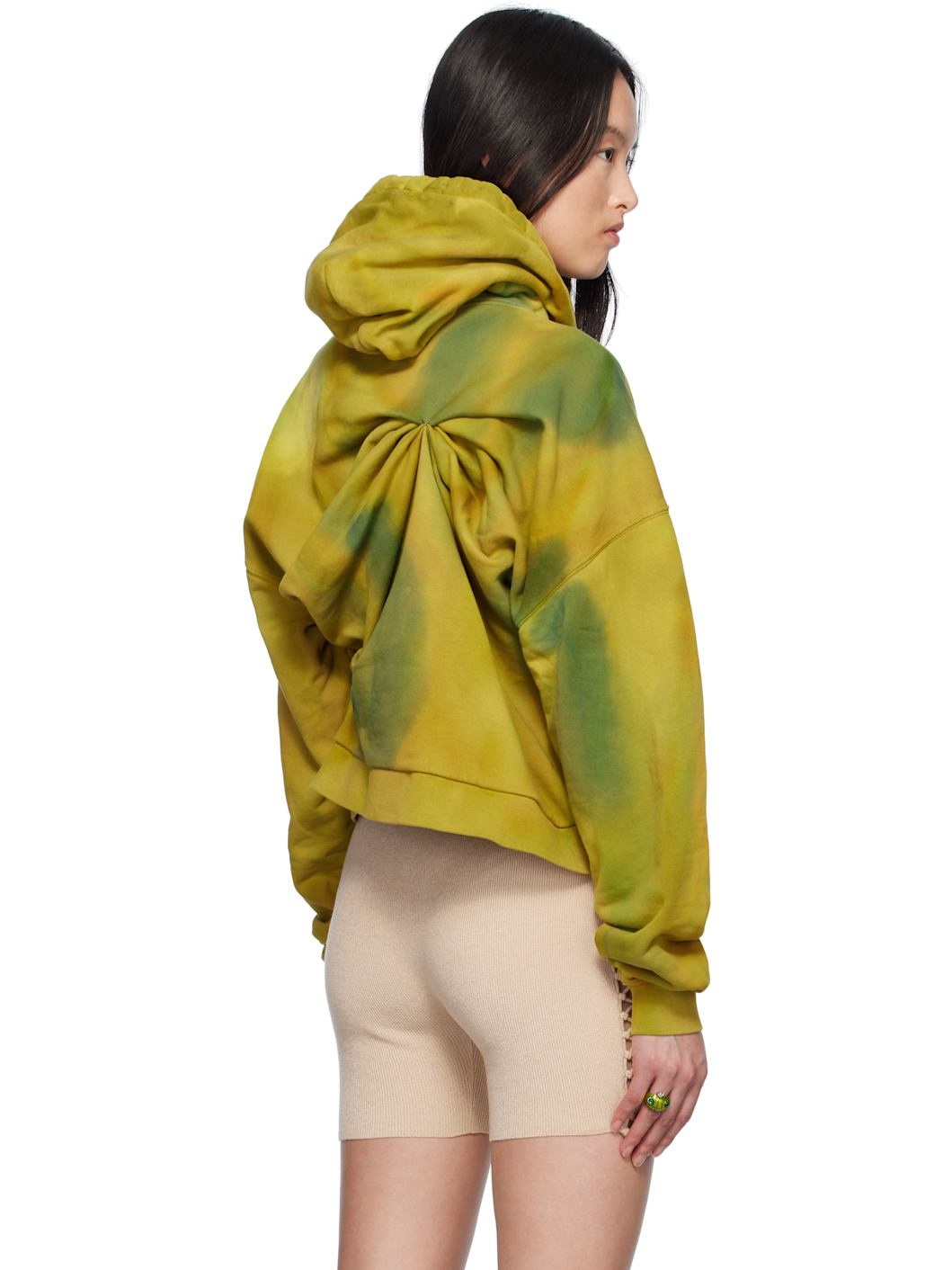 Khaki Draped Hoodie - 3
